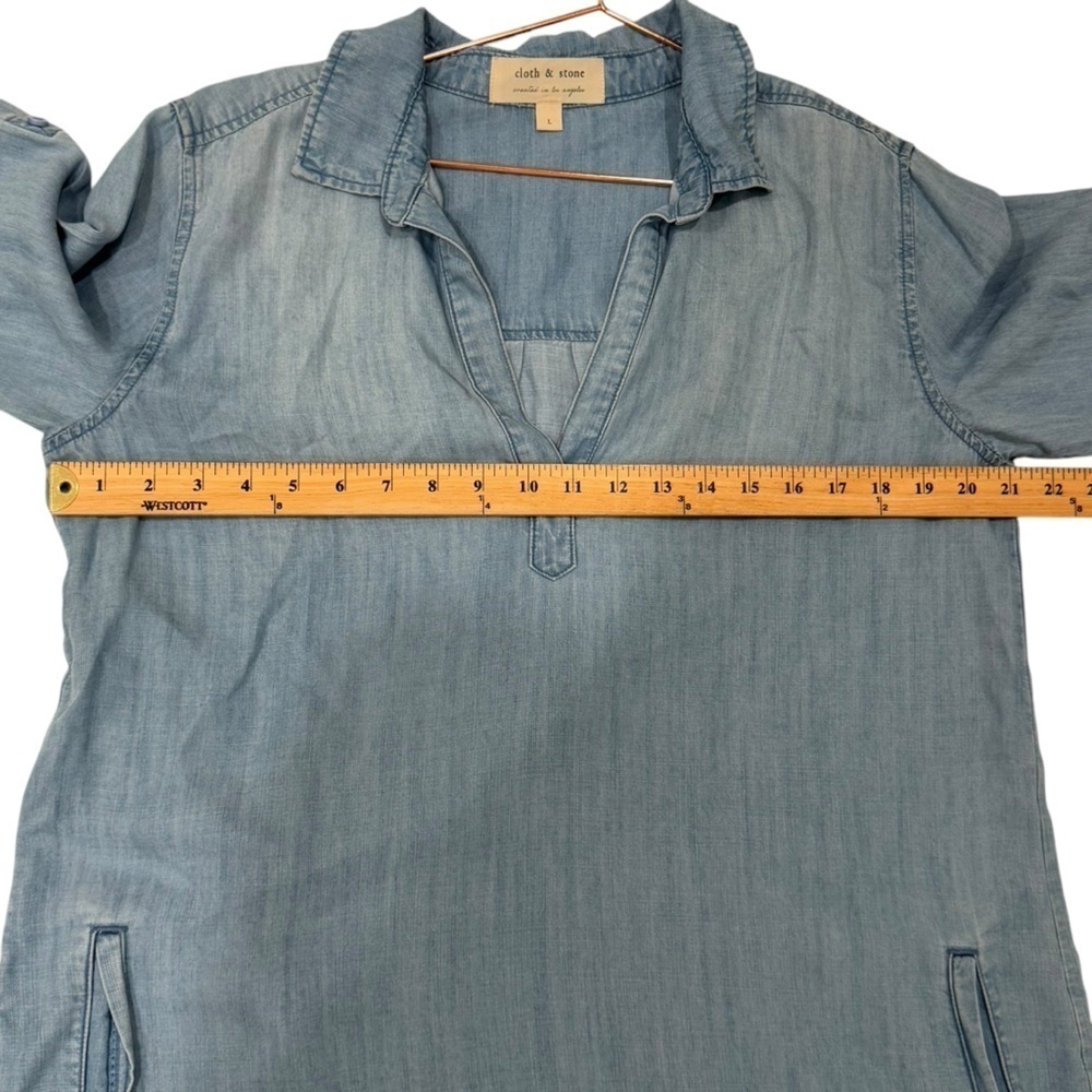 Anthropologie Light Blue Long Sleeve Dress - Picture 3 of 6